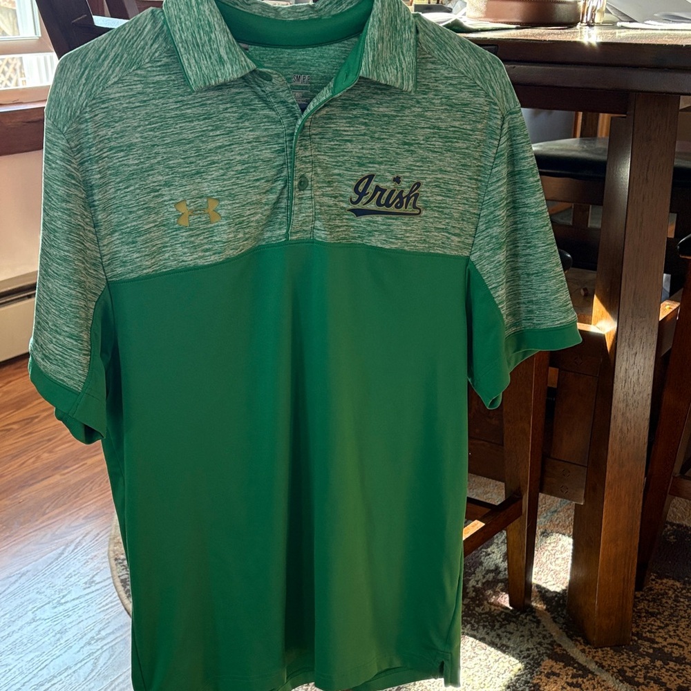 Under Armour Men's Green Heathered Two-Tone Polo